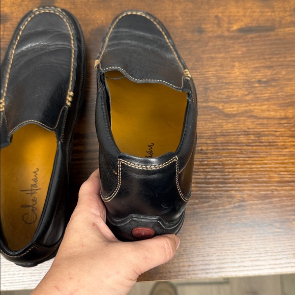 Cole Haan Mens Black Leather Slip On Loafers Comfort Casual Driving Shoes - Picture 9 of 10